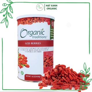 Kỷ tử đỏ sấy khô hữu cơ goji berries organic traditions nhập khẩu mỹ 454g