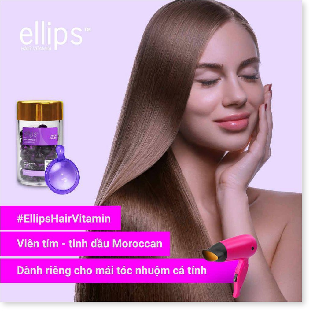 (HÀNG CHÍNH HÃNG) Bộ Serum Dưỡng Tóc Ellips Hair Vitamin Hủ 50 Viên dưỡng tóc mềm mượt, phục hồi hư tổn, giữ màu tóc nhu