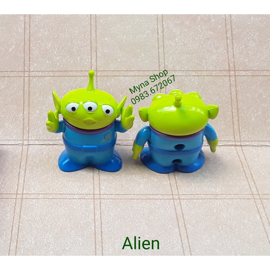 Đồ chơi mô hình tĩnh nhân vật tomica không hộp, Toy Story, Alien, xoay được 2 tay