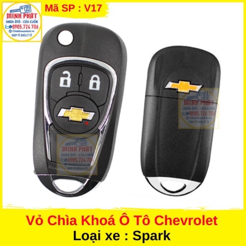 Vỏ Độ Gập Chìa khoá xe Chevrolet Spark, Aveo, Vivant V17
