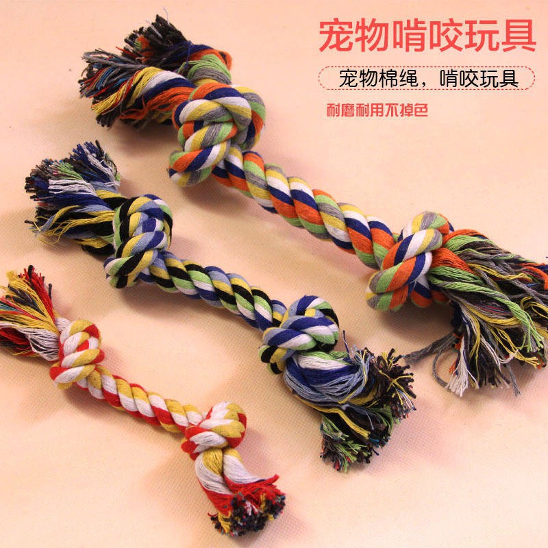 Đồ chơi dây thừng cho Chó Thắt Nút 2 Đầu Màu bất kỳ Chất liệu thừng bền, chắc chắn Giúp thú cưng thư giãn, Xả Stress