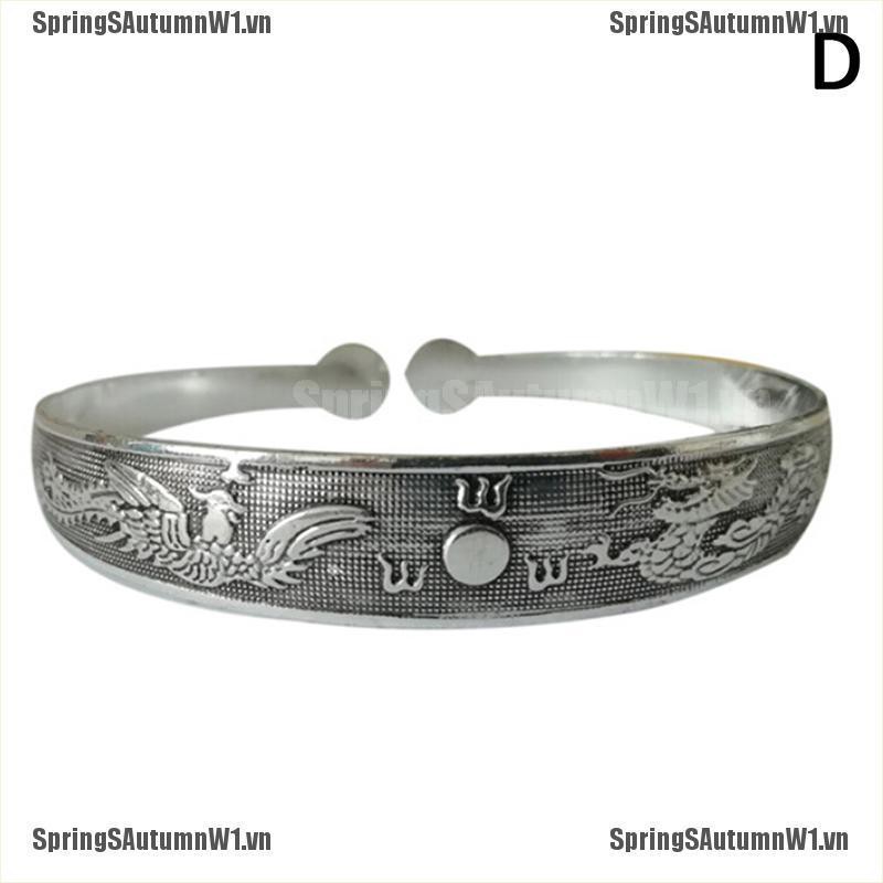 [Spring] Retro Opening  Bracelet Jewelry Vintage Tibetan Silver Totem Carved Bangle Cuff [VN]