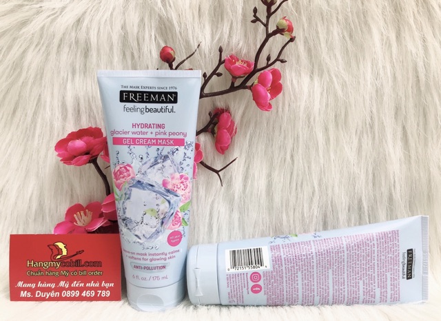 (có bill nhập)Mặt Nạ Freeman Hydrating Glacier Water & Pink Peony Gel Cream Mask