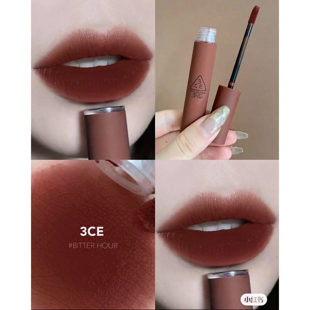 Son kem lì 3CE Velvet Lip Tint  [ BEBEAU ] Son Kem Lì 3CE Mịn Màng Như Nhung 4g Definiton  Bitter Hour Walk n talk