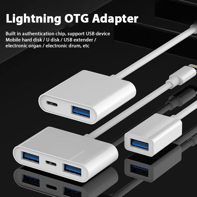 Đầu Chuyển Đổi Cáp OTG Lightning Sang USB Tiện Dụng Cho IOS 13 U Disk OTG Ipad Iphone 11 Pro Xs Max Xr X 6 7 8 Plus