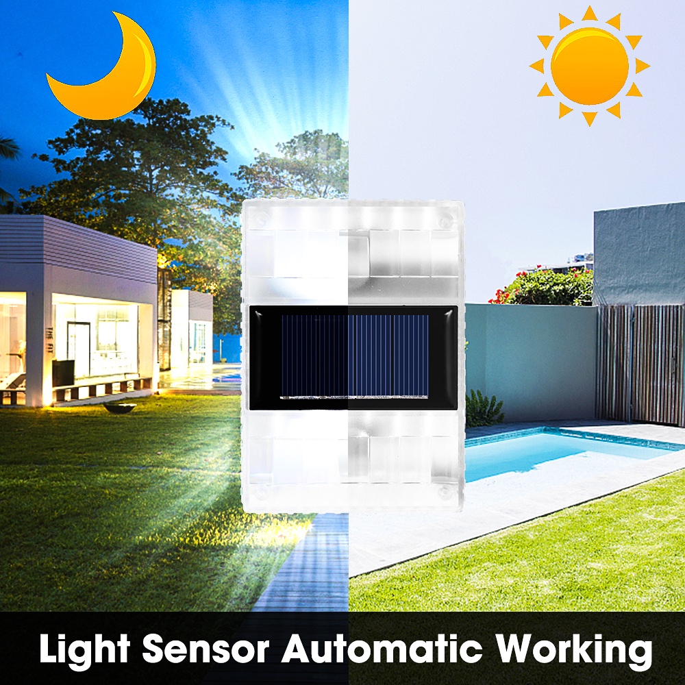 Đèn Led 6 Bóng Trong Suốt Chống Nước Gắn Tường Sử Dụng Năng Lượng Mặt Trời