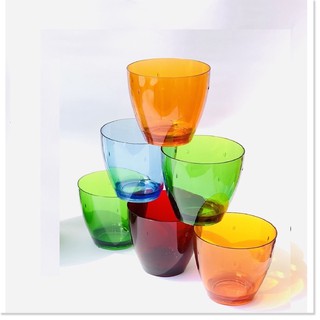 Bộ 6 cốc nhựa acrylic Song Long, cốc uống nước - giao màu ngẫu nhiên