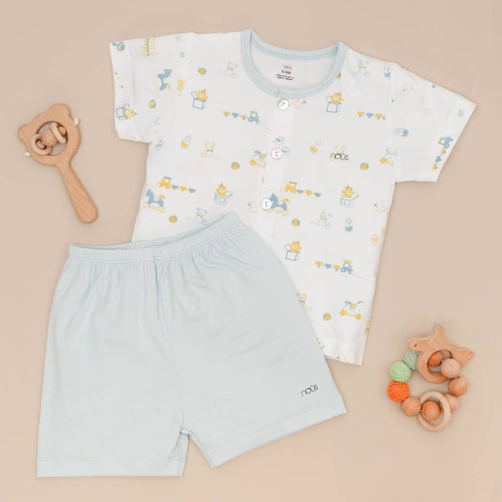 Bộ Quần Áo Cộc Cài Thẳng Nous Pettit Cam Đào - Quần Áo Bé Gái, Bé Trai (Size 6-9 Tháng, 9-1