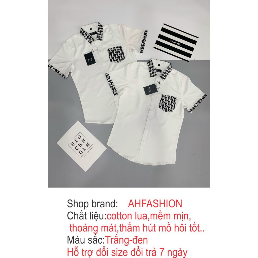 Áo sơ mi nam ngắn tay hàn quốc cao cấp họa tiết giá rẻ mẫu mới nhất AHFASHION