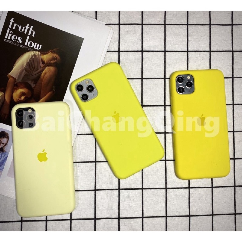 Ốp Full Covered Real Liquid Silicone IPhone 11 PRO Max SE2020 X XS Max XR 7 8 7P 8P 6s 6p High Quality Phone Cover Light Yellow/yellow/gold/milk Yellow/lemon Yellow