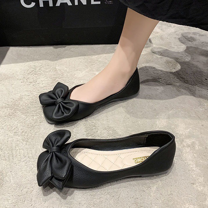 Giầy búp bê nữ nơ đế dẻo êm chân hàng QC