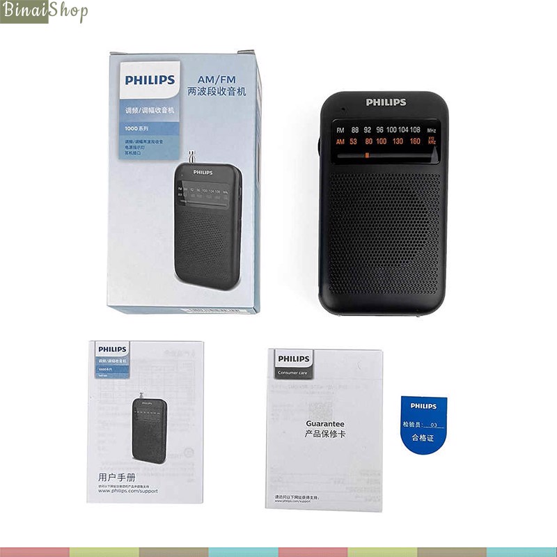 Philips 1000 Series - Đài Radio AM/FM Cổ Điển Bỏ Túi Dành Cho Người Già