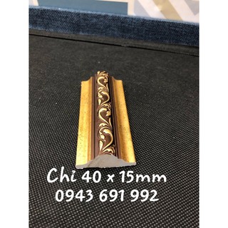 Phào chỉ nhựa PS composite màu vàng đồng giả cổ hoàn thiện bề mặt