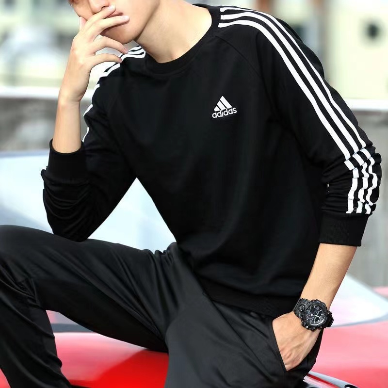 Áo Sweater Thể Thao Cotton Nguyên Chất Thêu Logo Adidas Thời Trang Cho Nam Và Nữ