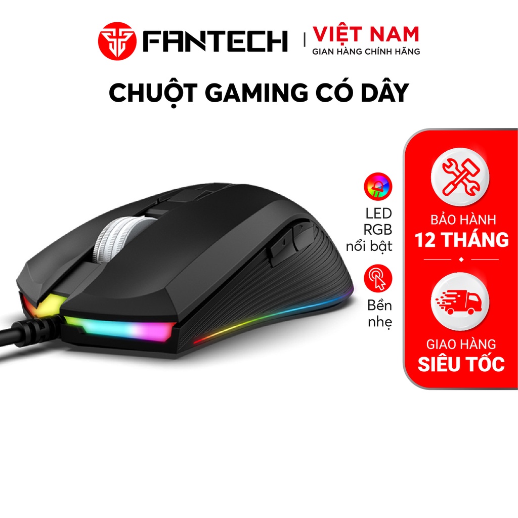 Chuột Gaming FANTECH X14s RANGERS 10000DPI 7 Phím Macro Phần Mềm Tùy Chỉnh Riêng LED RGB 16,8 Triệu Màu - Chính Hãng