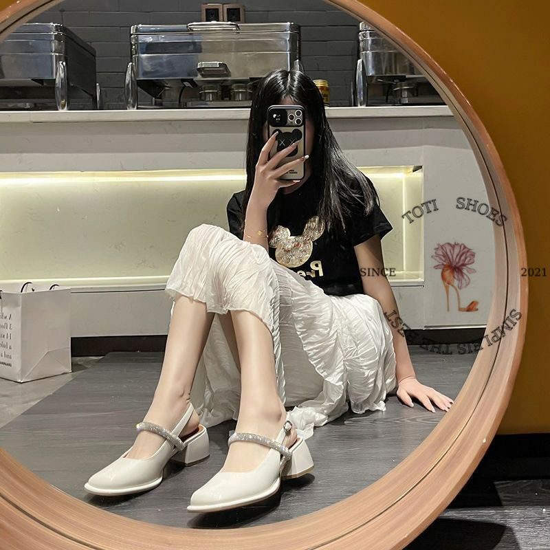 GIÀY THỜI TRANG TOTIIE STORE - SANDAL CAO GÓT BÍT MŨI NỮ TÍNH - SỤC NỮ HỞ HẬU QUAI CÀI - G2209060