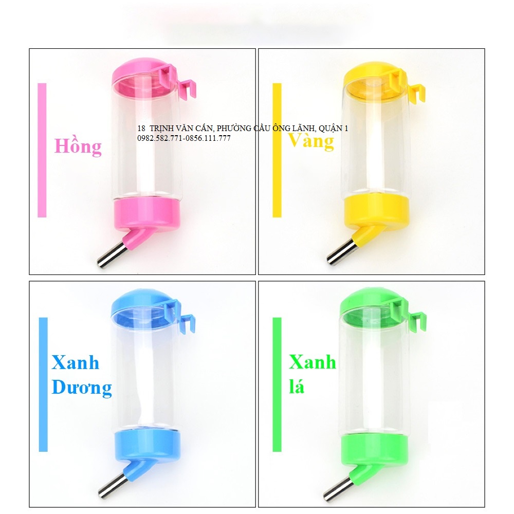 Bình nước cho chó mèo - Bình nước tự động gắn chuồng 400ml cho chó mèo