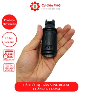 Béc rửa xe mỏ vịt đầu chỉnh tia nước của súng rửa xe mini (đầu béc rửa xe đen), đầu nối ren 13.8mm