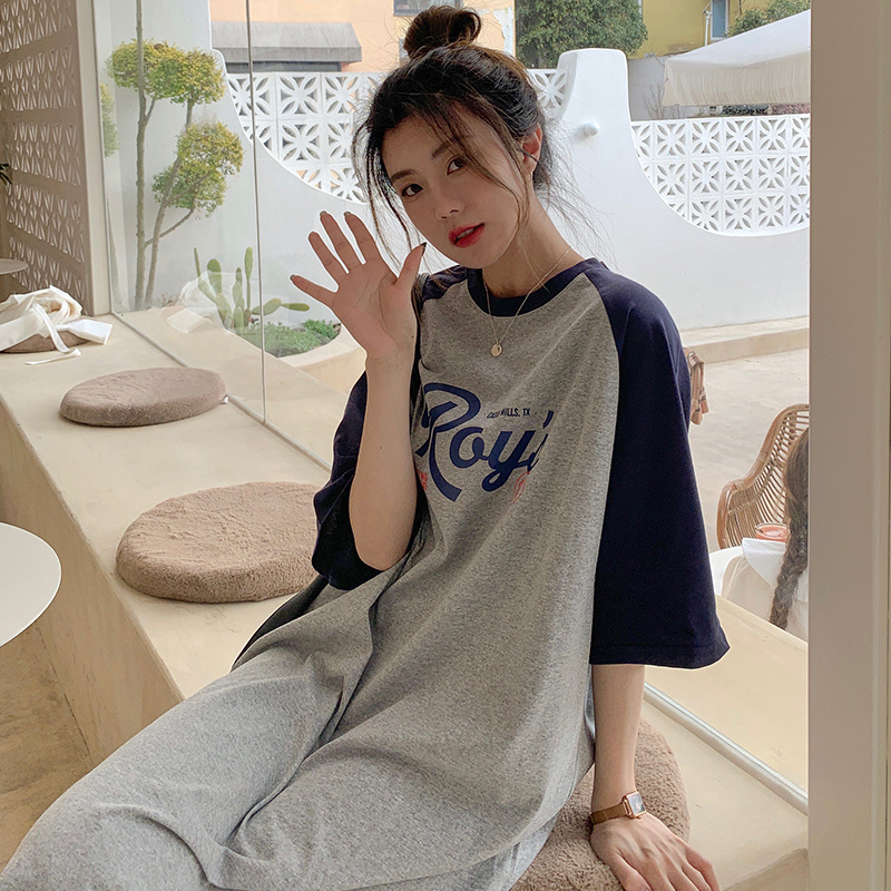 Đầm thun tay ngắn dáng rộng thời trang mùa hè cho nữ