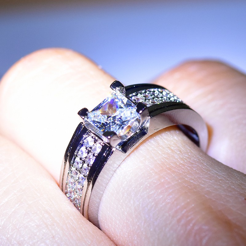 Aifei Jewellery Women Ring Mosaic Diamond 925 Sterling Silver R726