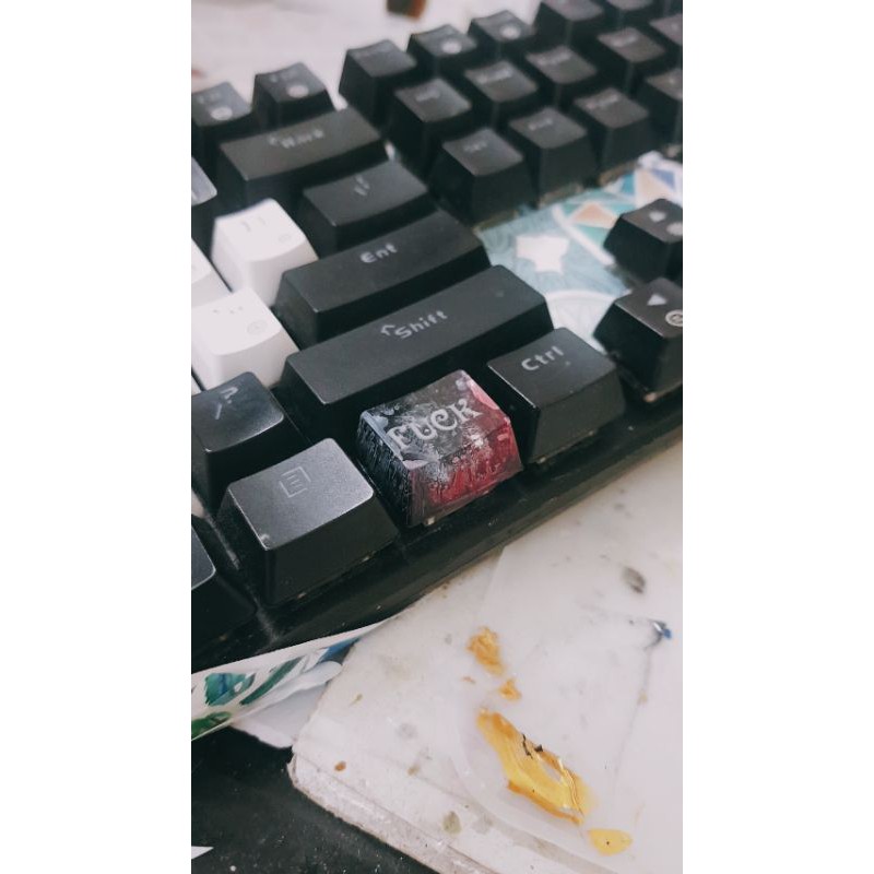 Nút Keycap OEM profile Ctrl - Keycap Nút bàn phím chữ cái 1.25u đỏ đen