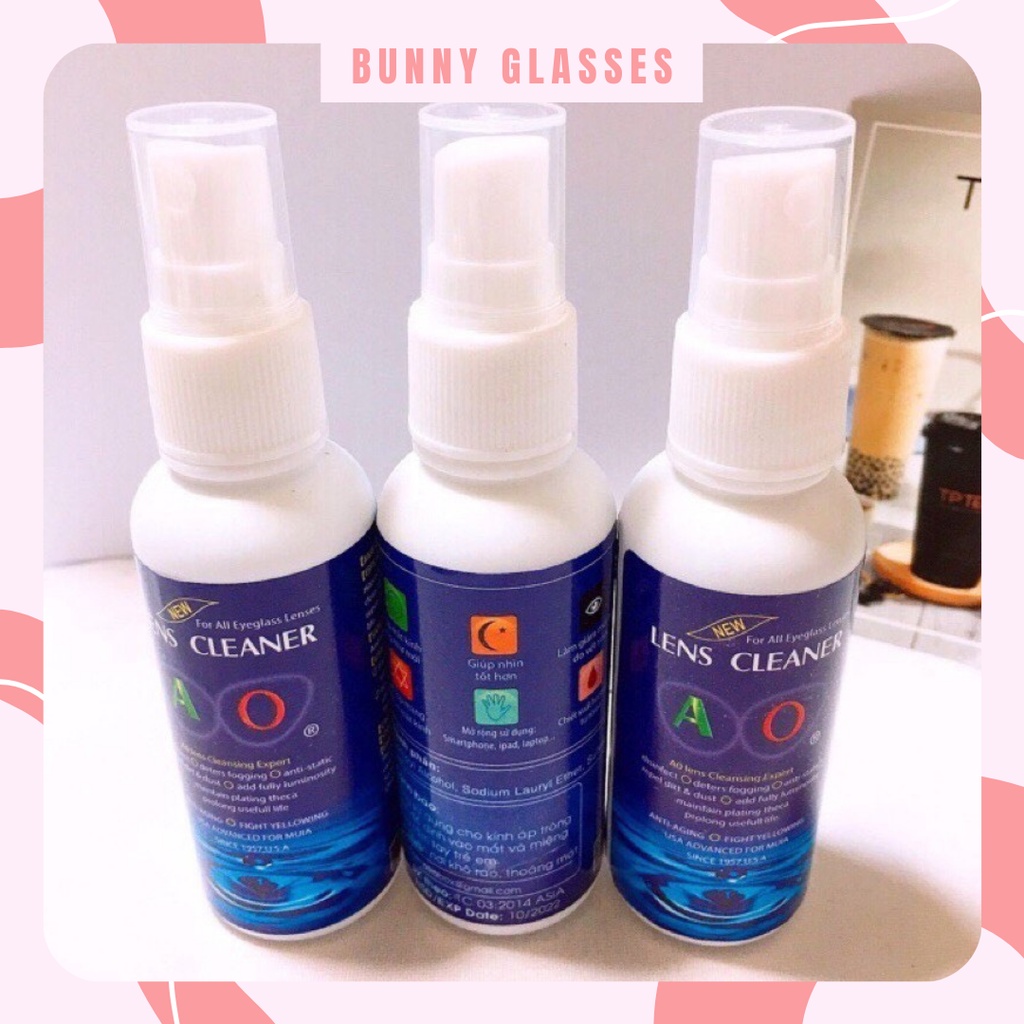 Lọ nước lau kính chuyên dụng dạng xịt, lau cả màn hình máy tính, điện thoại ipad đều được Bunny glasses