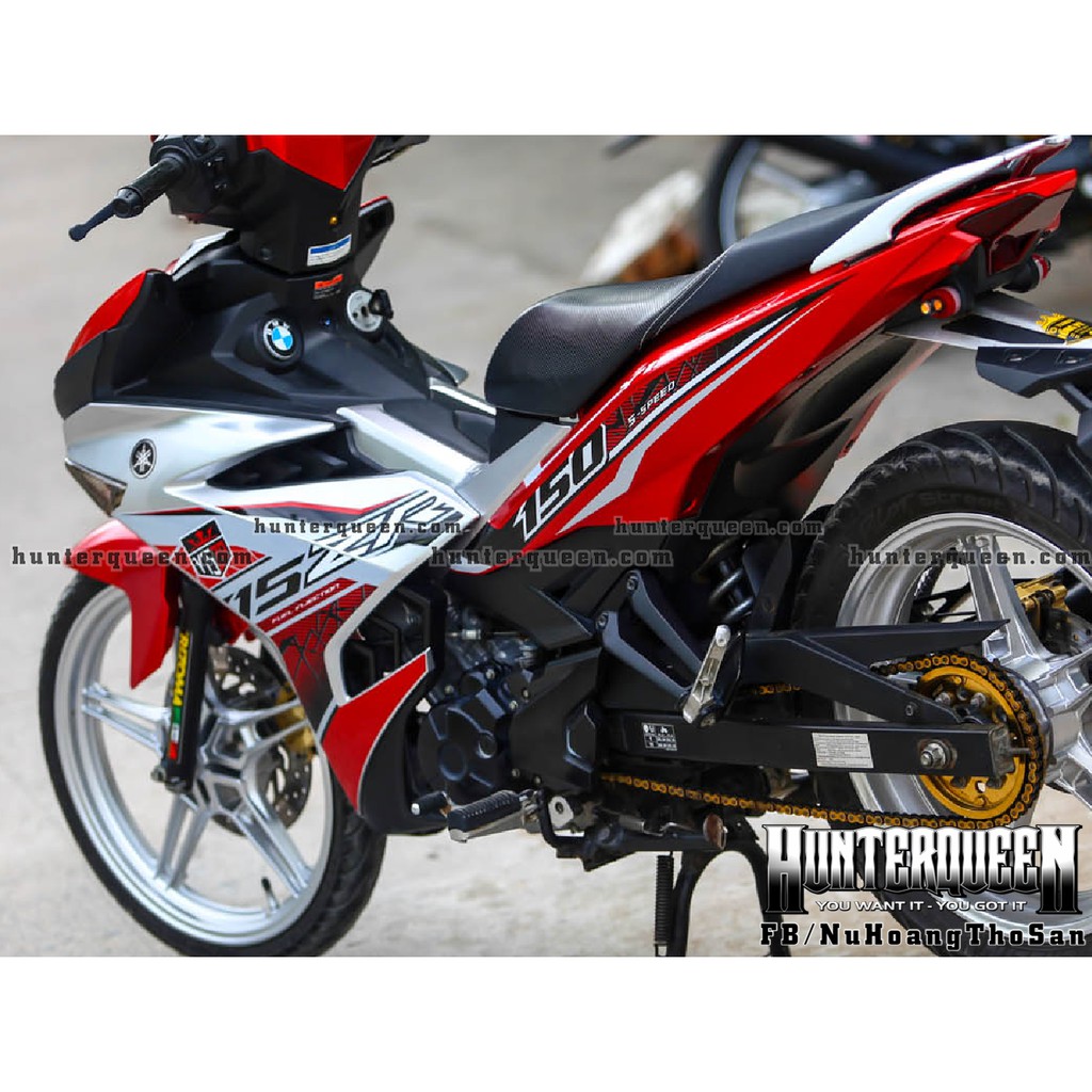 Tem rời Ex 150, phiên bản Y15ZR bạc đỏ, decal chống nước, không bong tróc phai màu