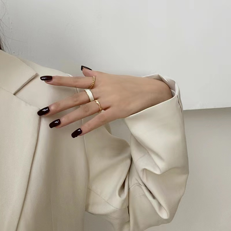 Bộ Nhẫn Đeo Ngón Tay Thiết Kế Dạng Mở Thời Trang Cho Nữ