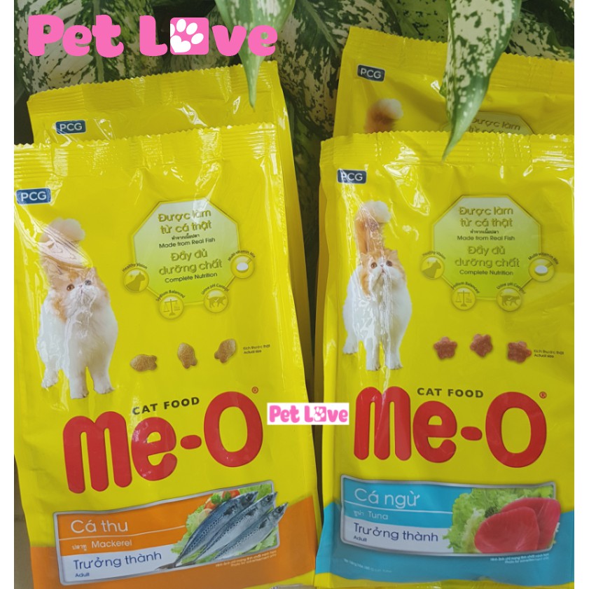 COMBO 4 MEO thức ăn hạt cho mèo lớn (2 vị: cá thu + cá ngừ; 1,4kg)