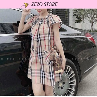 Váy caro nữ babydoll, Đầm bầu sọc