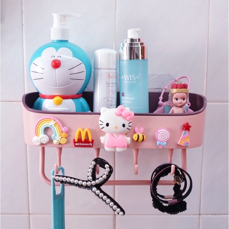 Kệ chữ nhật đựng đồ đa năng dán tường phòng tắm hình thú dễ thương