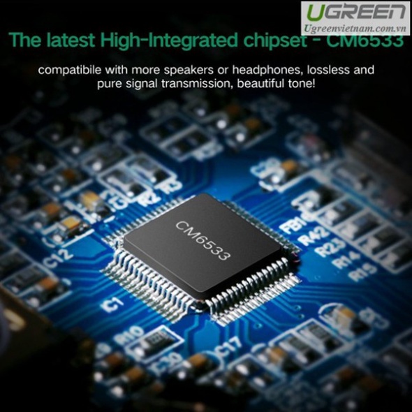 Card sound USB to RCA hỗ trợ Mic + tai nghe chính hãng Ugreen 30521 cao cấp  - Phân Phối Chính Hãng