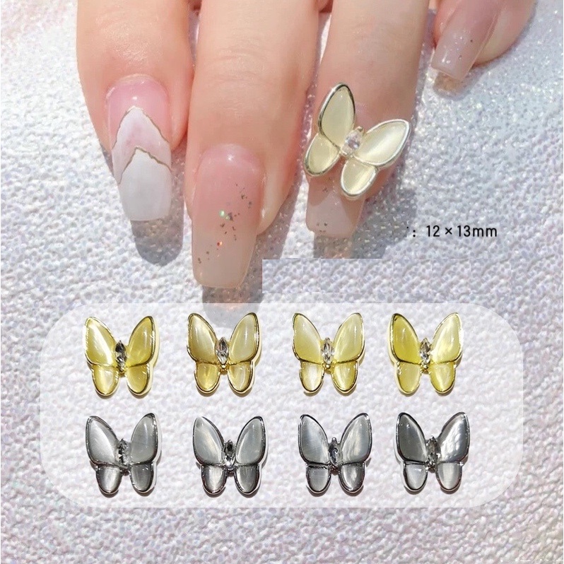 Charm Bướm đá nail phụ kiện trang trí móng tay hình bướm