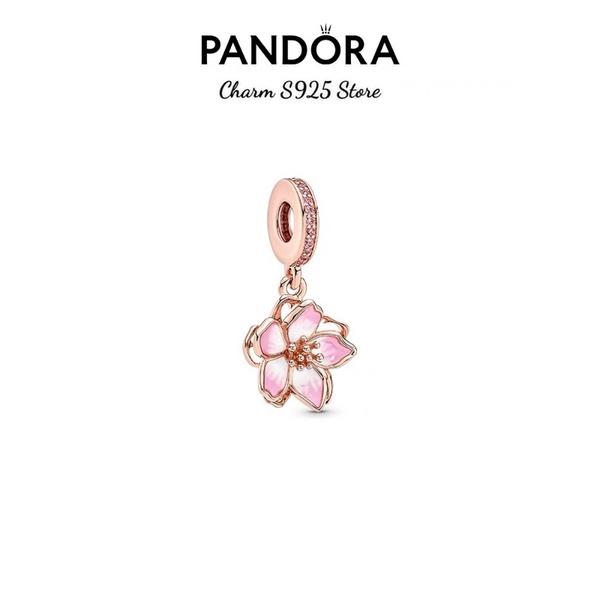 CHARM PAN ALE TREO HOA PANSY VÀNG HỒNG BẠC S925 CAO CẤP