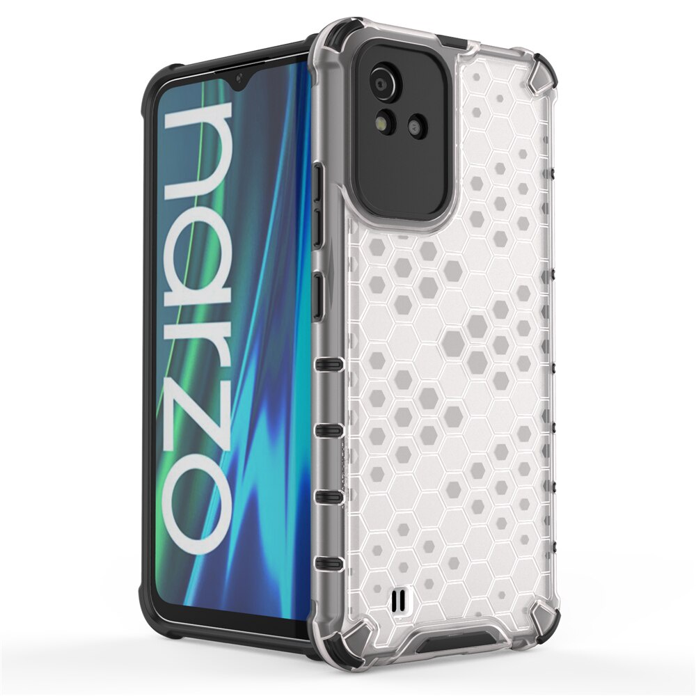 Ốp Điện Thoại Trong Suốt Chống Sốc Họa Tiết Tổ Ong 5 Màu Cho OPPO Realme C55 C35 C30 C25 C25s C21 C21Y C25Y C20