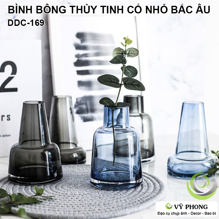 BÌNH BÔNG BÌNH HOA THỦY TINH CỔ NHỎ CẮM HOA DECOR LỌ HOA TRANG TRÍ ĐẠO CỤ CHỤP ẢNH SẢN PHẨM INS DDC-169