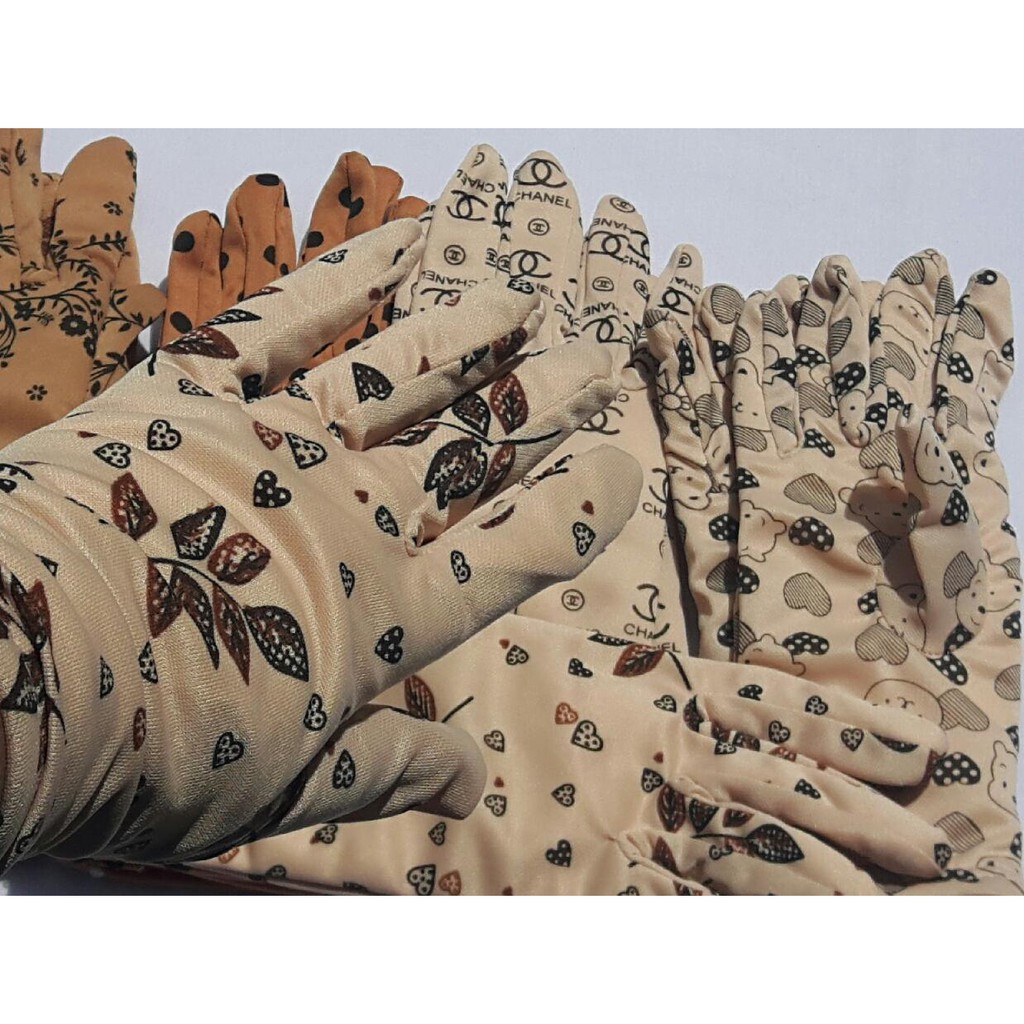 [4đôi] Găng tay vãi thun 100% Cotton họa tiết chống nắng