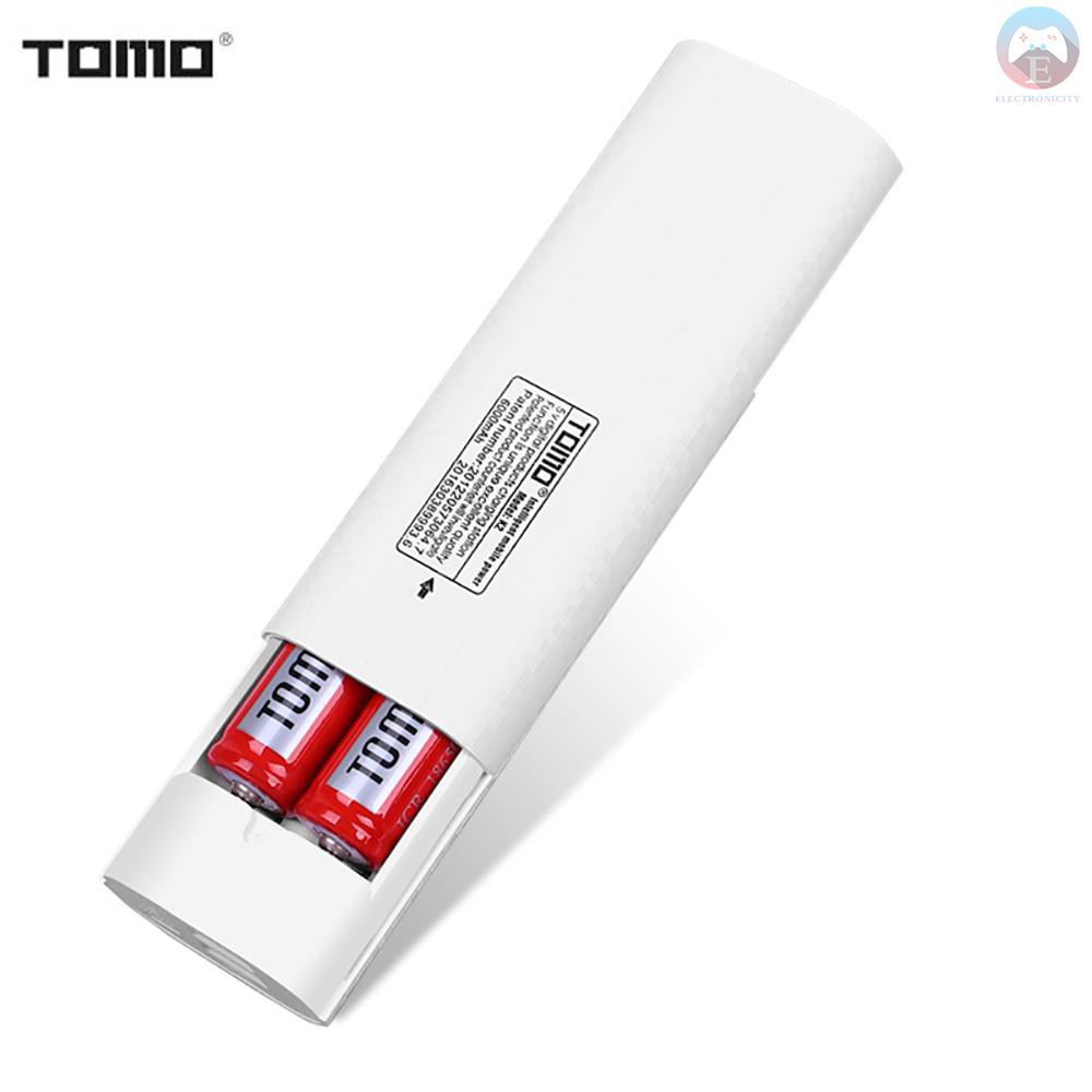 Ê TOMO K2 Portable 18650 Lithium Battery Charger Dual USB Ports Power Bank with Digital LCD Display for Cellphones