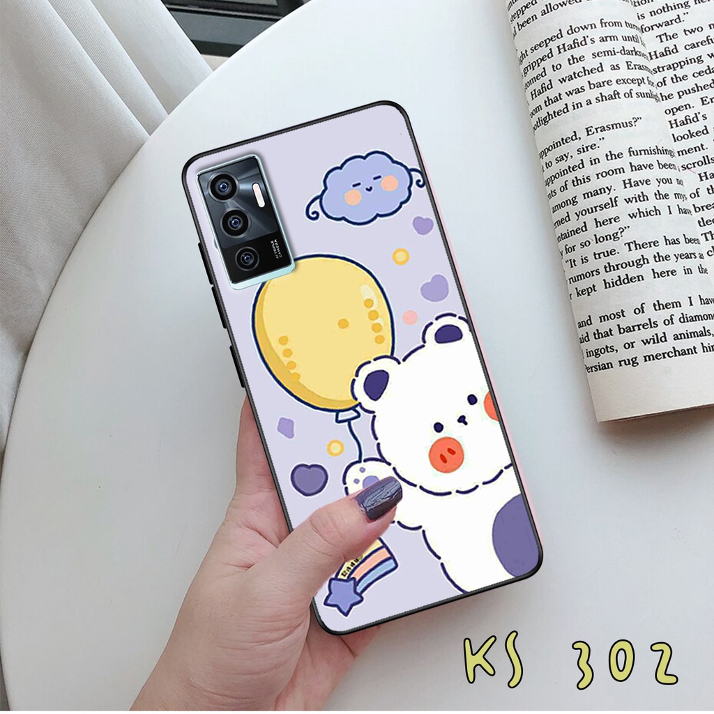 Ốp lưng Vivo V23 5G - Vivo V23e - Ốp in hình gấu &amp; thỏ đang yêu - lưng nhám viền TPU cao cấp