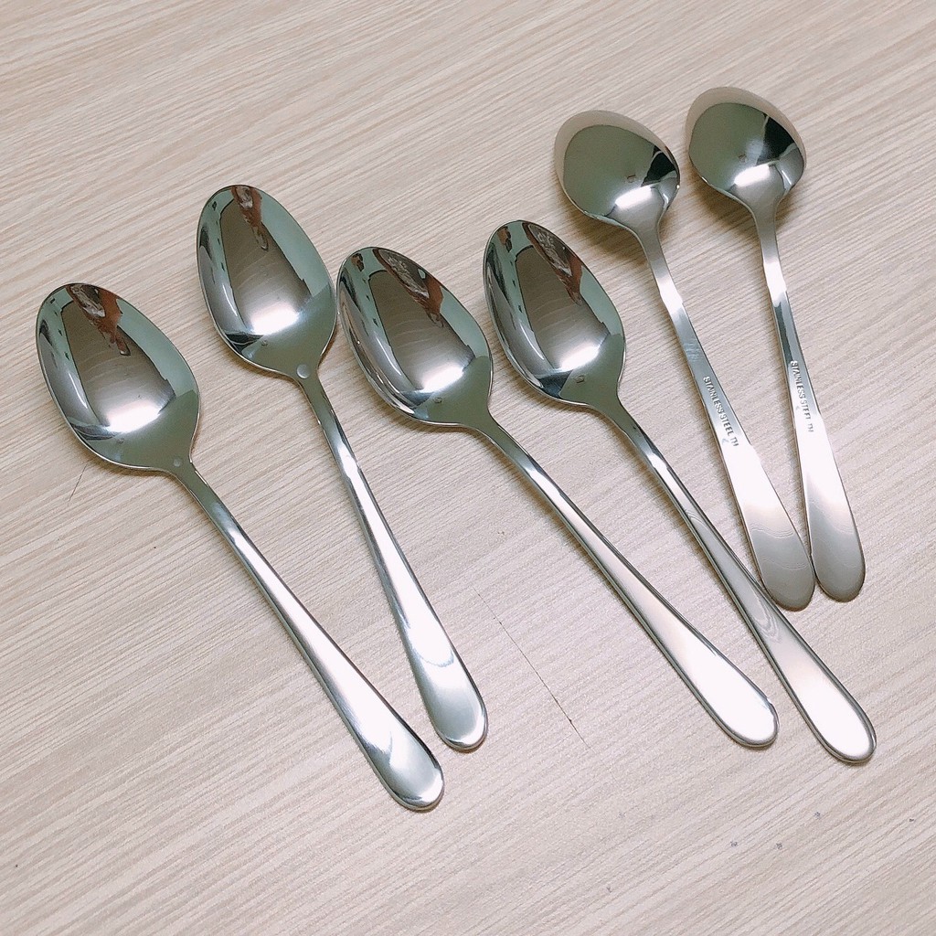 Muỗng Thìa Inox cao cấp 18-0 Hiệu Stainless Steel dài 20cm - Thép không gỉ sáng bóng