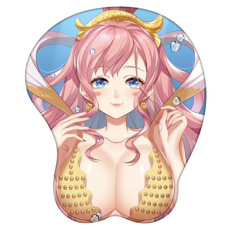 Tấm Lót Chuột Và Đệm Cổ Tay Bằng Silicon Dày Dặn Thoải Mái Họa Tiết Anime 3D Dễ Thương Tiện Dụng