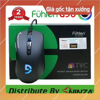 Chuột gaming fuhlen g90 - click bất tử - màu đen - tem ninza phân phối - bh 24 tháng