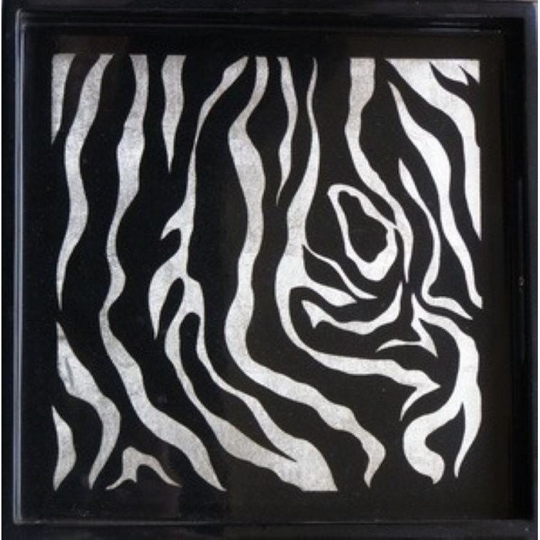 Khay sơn mài vuông 40x40x3cm , họa tiết rằn ri - K03