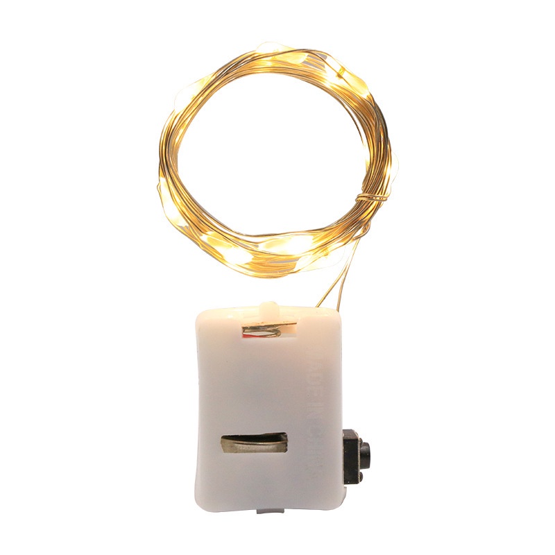 Dây đèn led fairylight, dây đèn led đom đóm dùng pin 1-2 mét