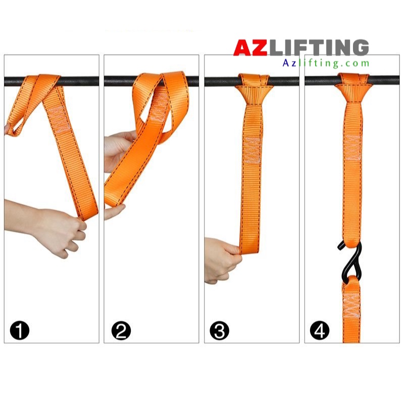 Dây polyester hai đầu mắt đa năng cột chở hàng hóa, xe máy, pallet