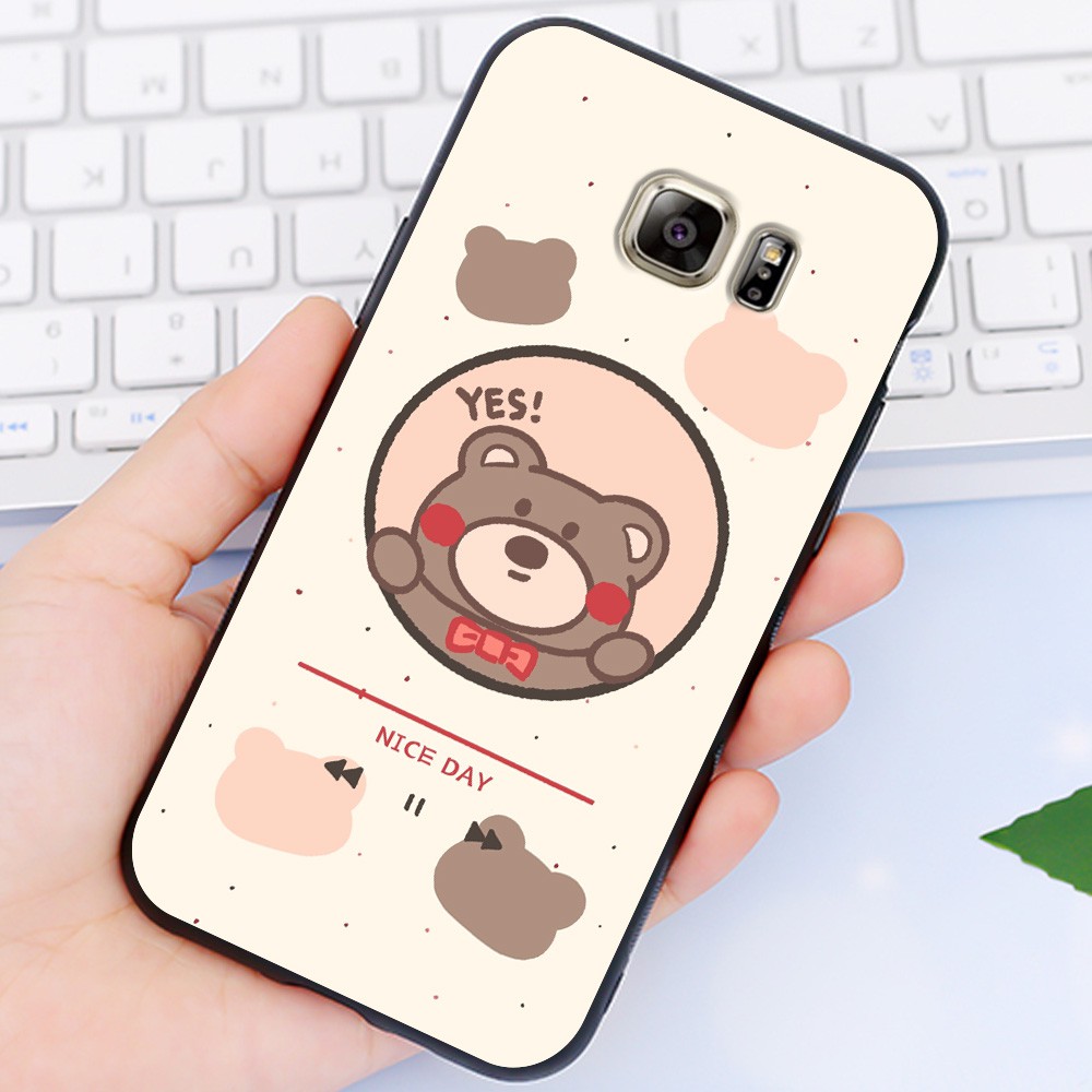 Ốp Samsung 😍 Ốp lưng Samsung Note 5 S6 S6 Edge S7 S7 Edge Cute Bear nhựa cao cấp viền silicon - Banana Store