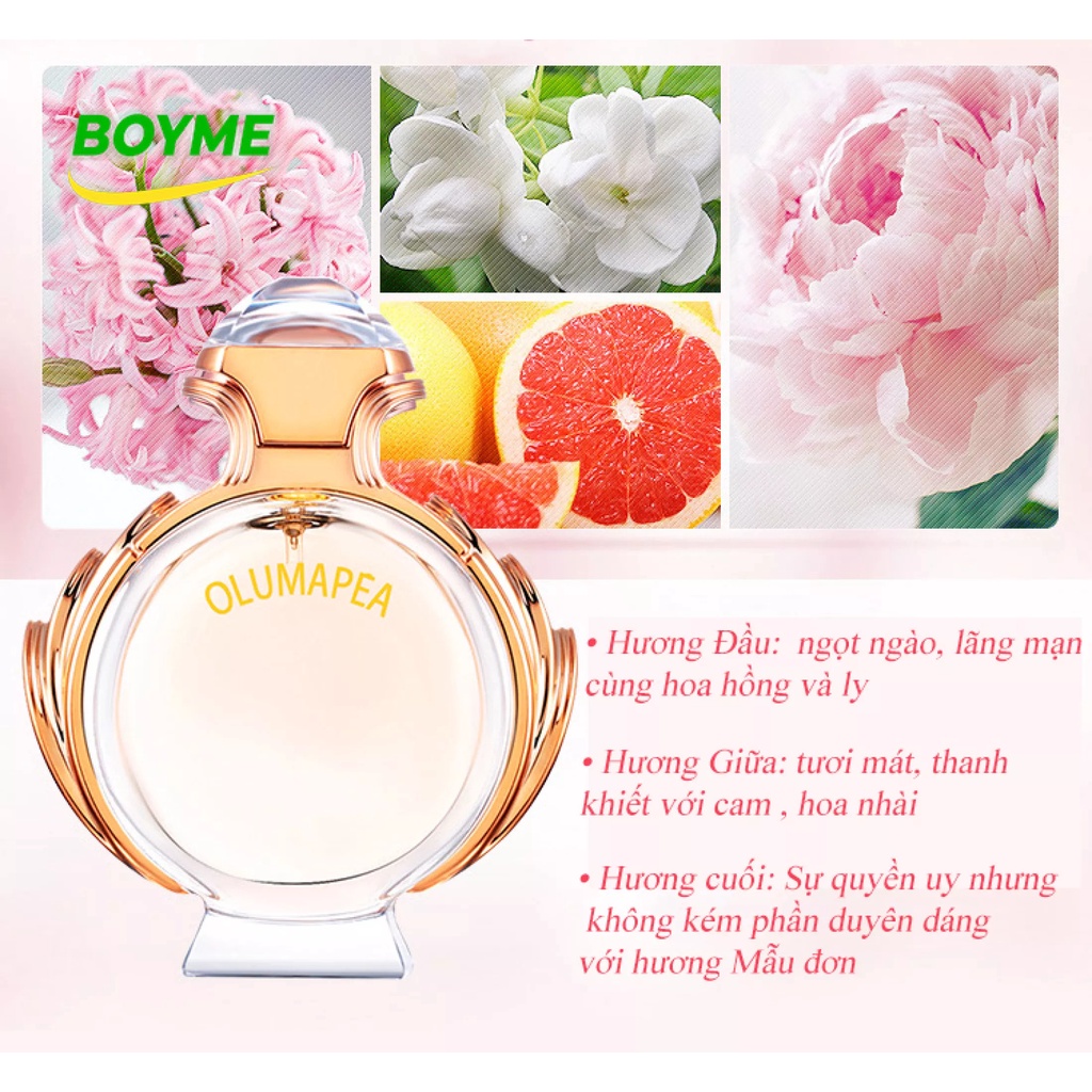 Nước hoa nữ cao cấp chính hãng thơm lâu Olumapea hương thơm ngọt ngào khó cưỡng, để lại ấn tượng khó phai, thể tích 90ml