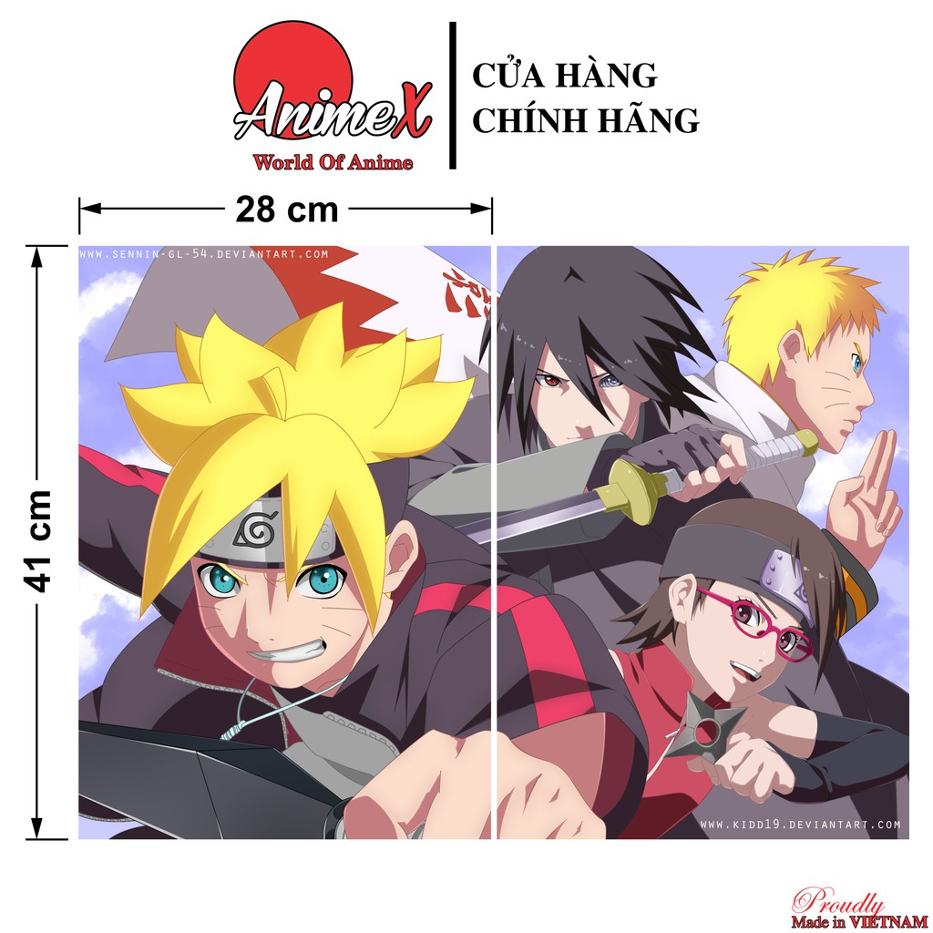 Combo 2 Tấm Poster Áp Phích Anime Boruto - Naruto Next Generations - Poster Decal Trang Trí Nhà Cửa By AnimeX