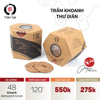 Trầm hương khoanh thư giãn – Trầm Tuệ - Trầm hương sạch nguyên chất