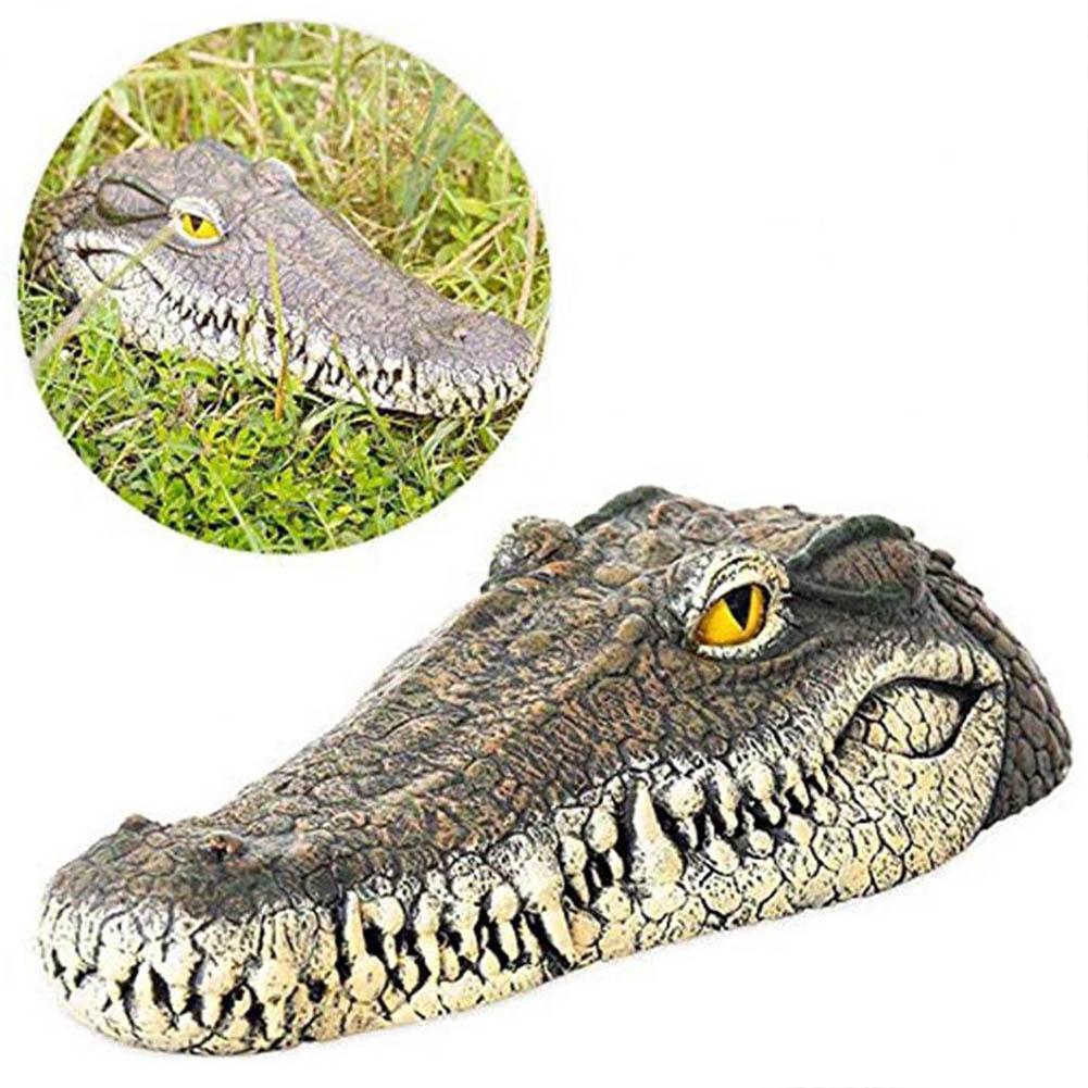 Artificial Crocodile Alligator Head Decoy Scare Duck Birds Decoration for Garden Pond Patio Pool